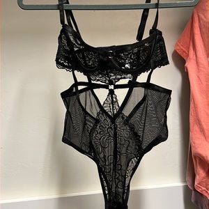 Black lingerie teddy fashion nova